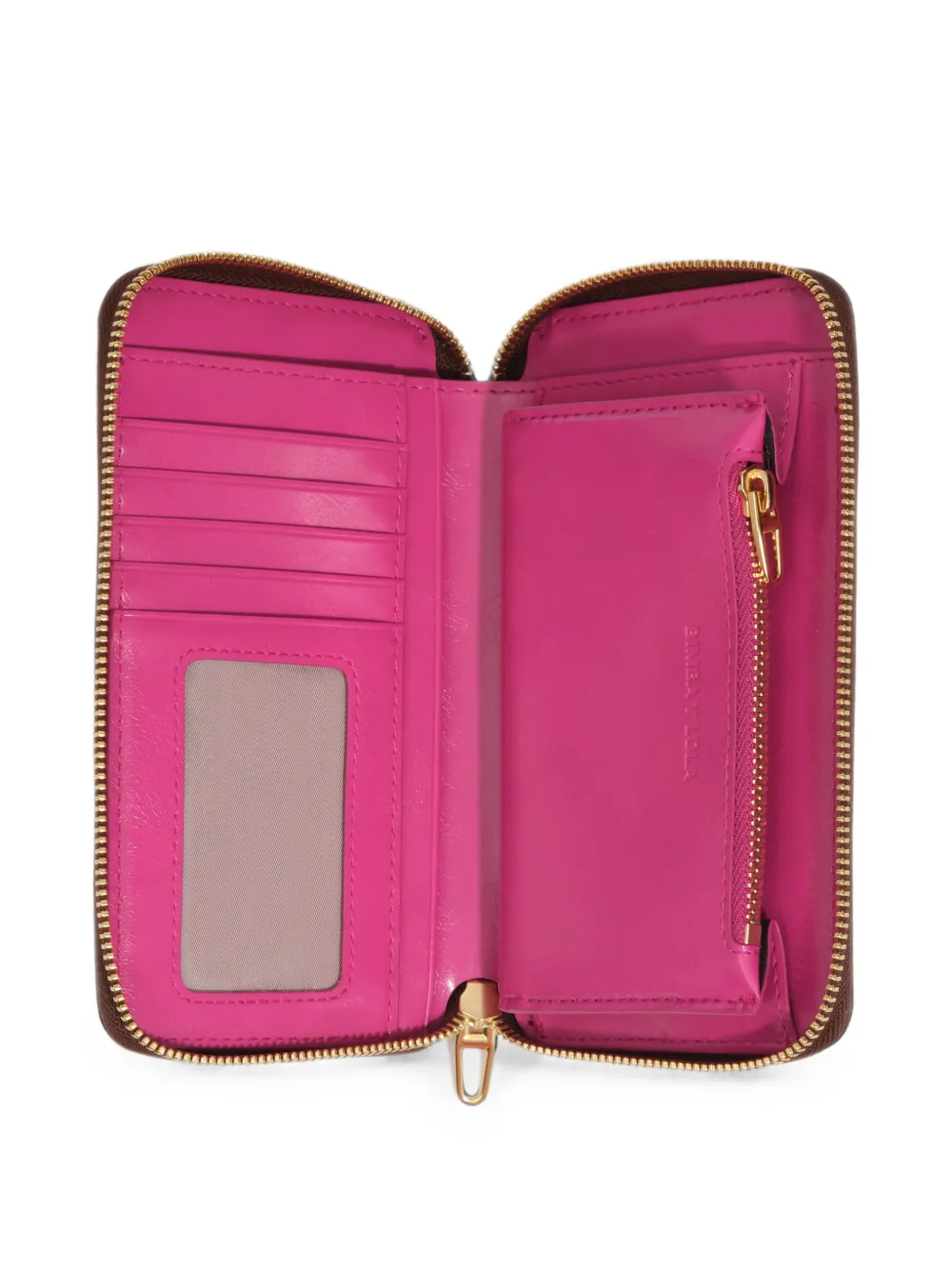 BIMBA Y LOLA medium dark tan leather wallet Bruin