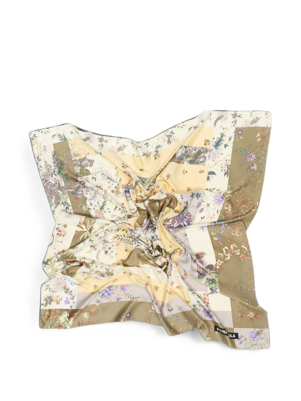BIMBA Y LOLA Sjaal met patchwork en bloemen Beige