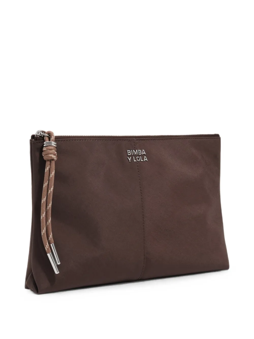 BIMBA Y LOLA medium mocha nylon clutch bag - Marrone