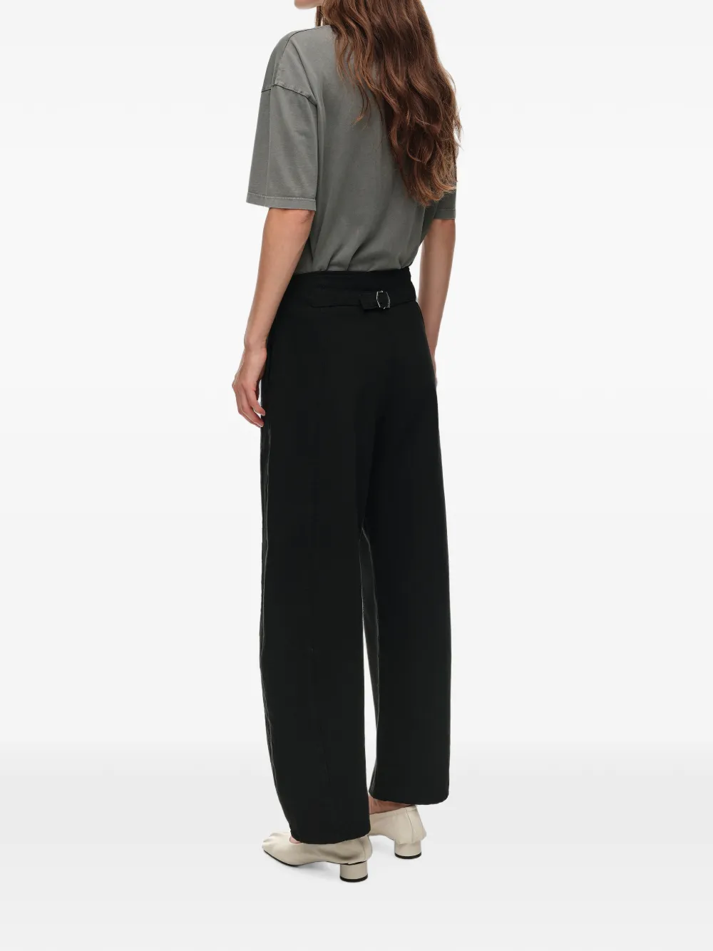 BIMBA Y LOLA Broek met wijde pijpen en gesp Zwart