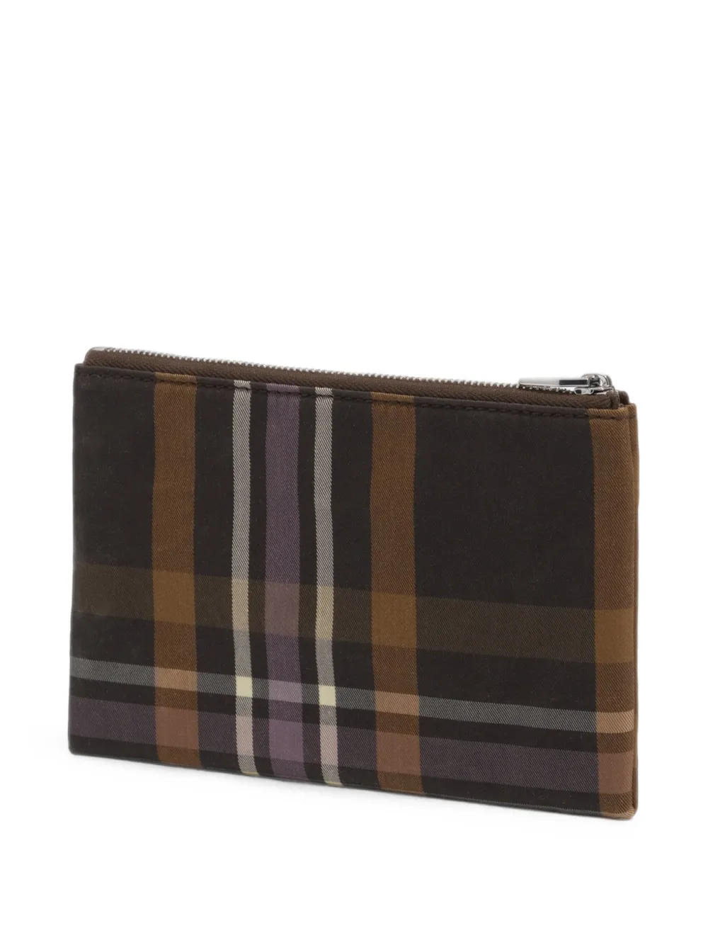 BIMBA Y LOLA Portemonnee met gecoate Chocolate Green tartan-ruit Bruin