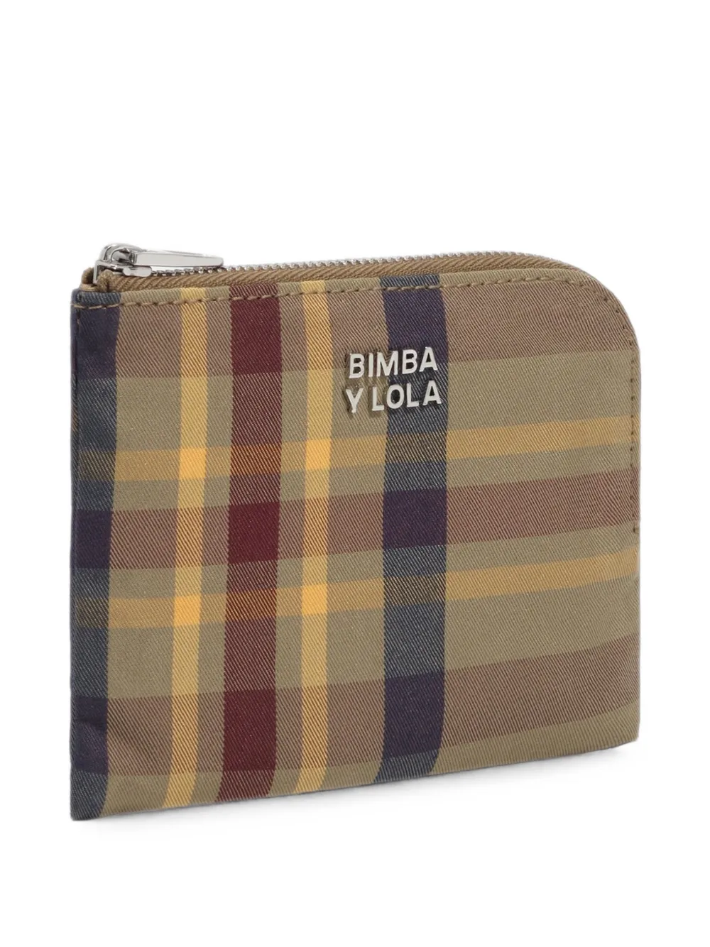 BIMBA Y LOLA Portemonnee met tartan-ruit en jacquard Beige