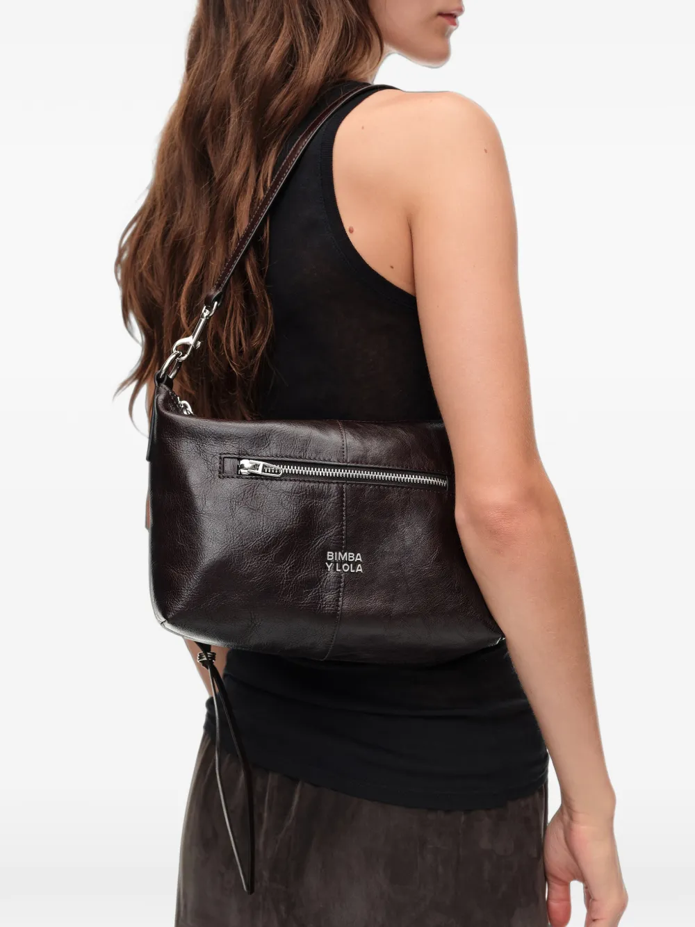 BIMBA Y LOLA Medium Madrid leren tas Bruin