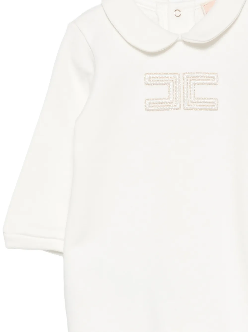 Elisabetta Franchi La Mia Bambina Pyjama met geborduurd logo Wit