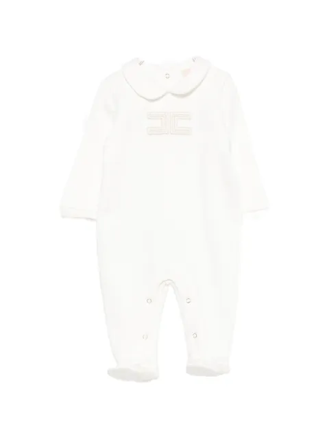 Elisabetta Franchi La Mia Bambina logo-embroidered Peter Pan-collar pajamas