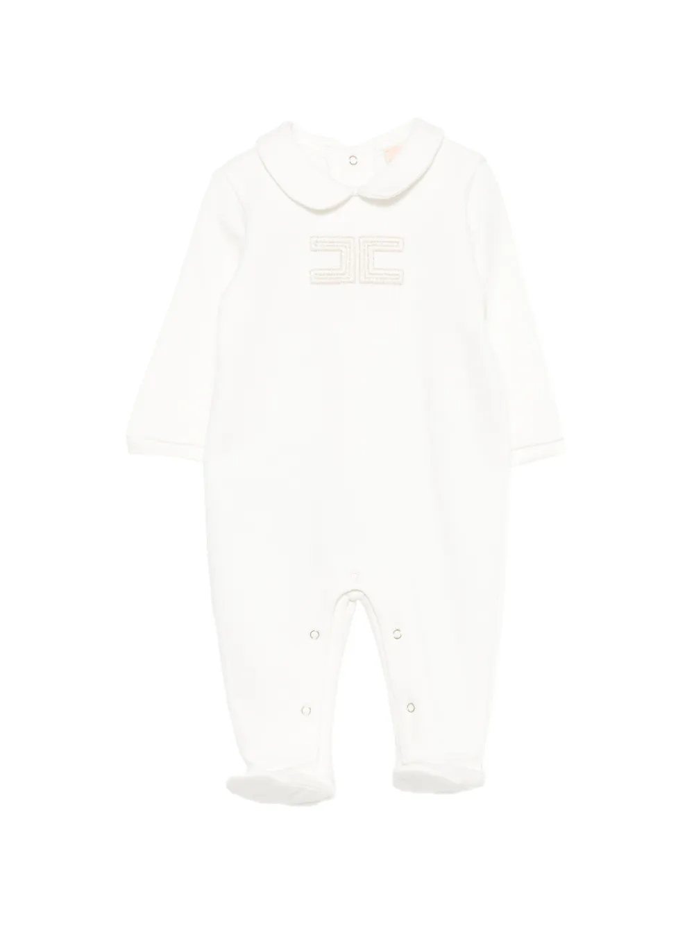 Elisabetta Franchi La Mia Bambina pyjama à logo brodé - Blanc Elisabetta Franchi La Mia Bambina pyjama à logo brodé - Blanc