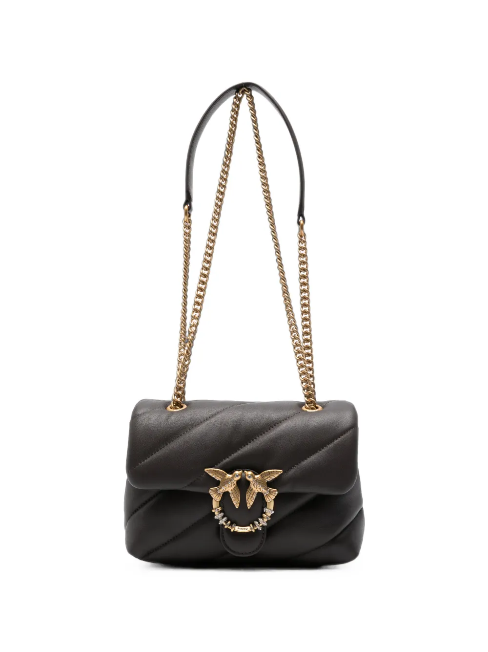 PINKO mini Puff New Buckle shoulder bag - Marrone