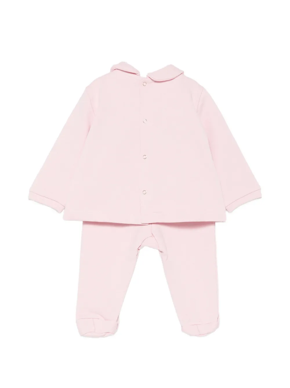 Elisabetta Franchi La Mia Bambina Pyjama met Peter Pan kraag en geborduurd logo Roze