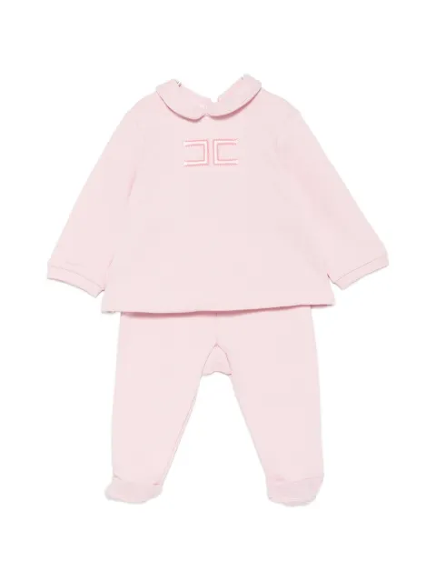 Elisabetta Franchi La Mia Bambina logo-embroidered Peter Pan-collar pajamas
