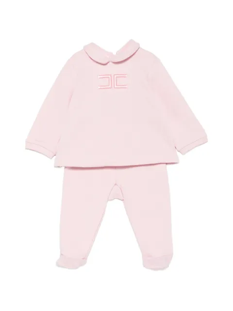 Elisabetta Franchi La Mia Bambina logo-embroidered Peter Pan-collar pajamas