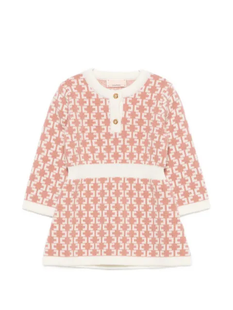 Elisabetta Franchi La Mia Bambina monogram-pattern knit dress
