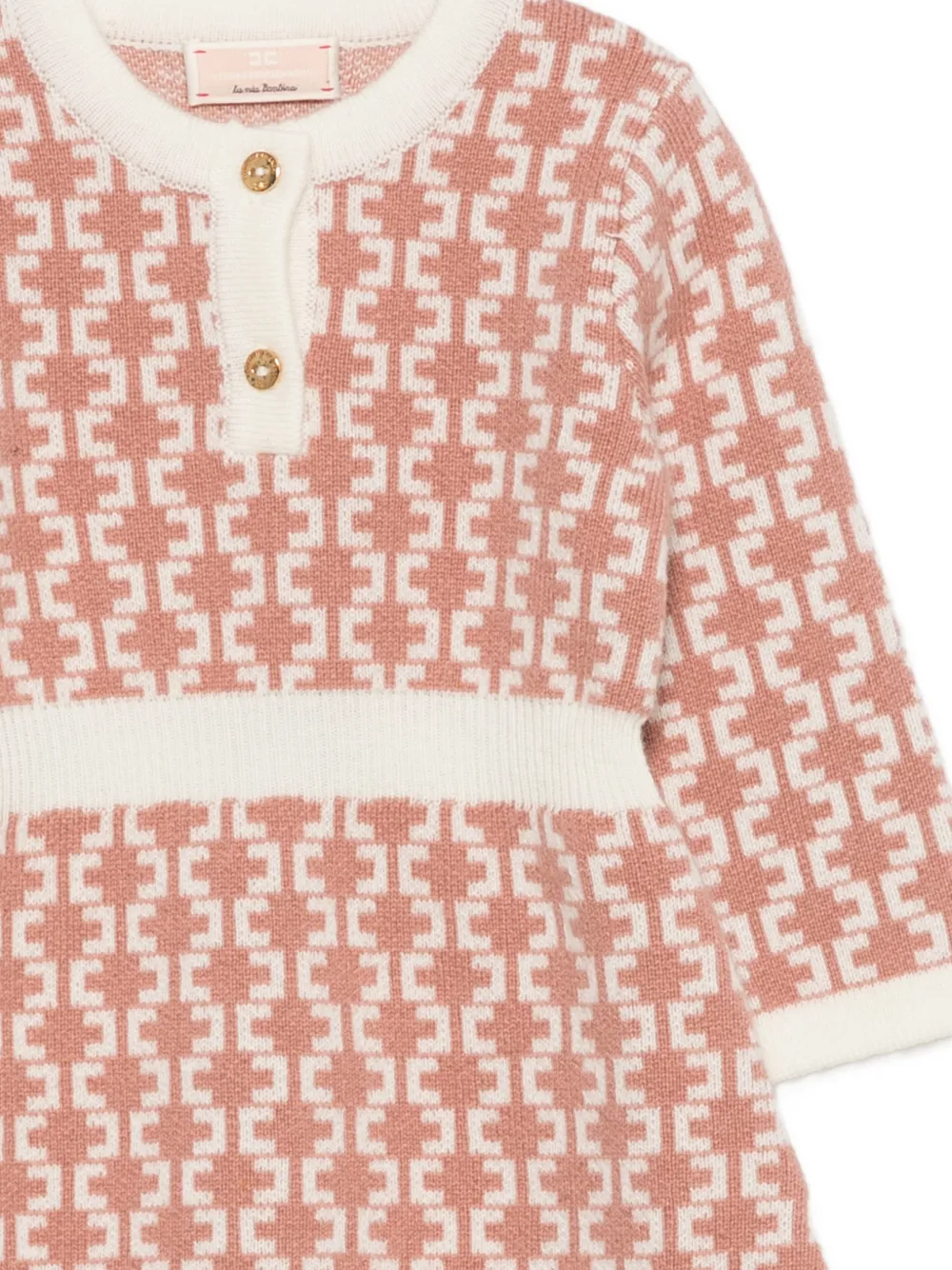 Elisabetta Franchi La Mia Bambina Jurk met monogram-print Roze