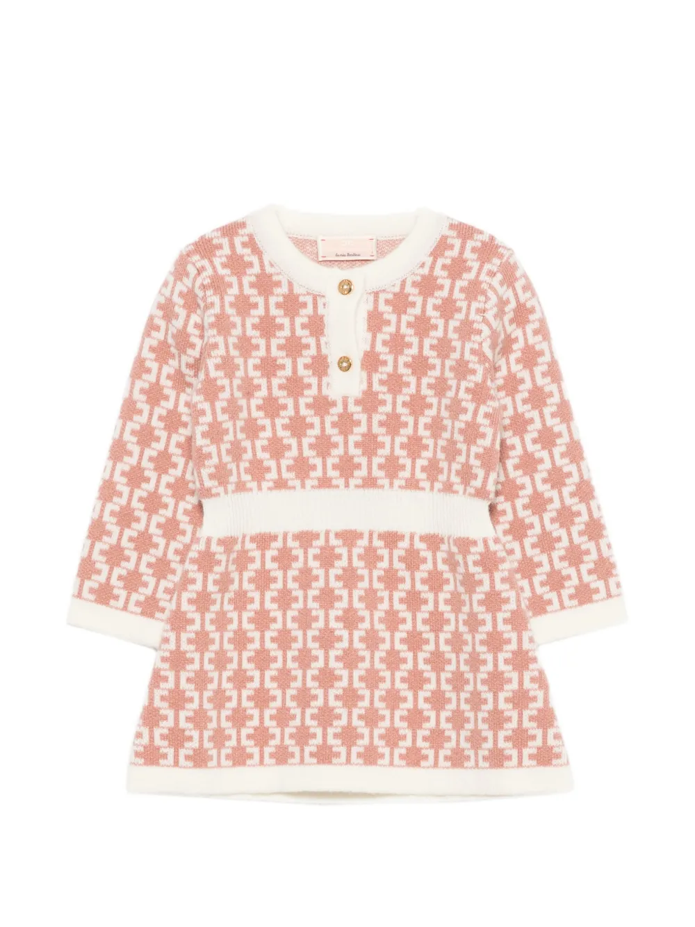 Elisabetta Franchi La Mia Bambina Jurk met monogram-print Roze
