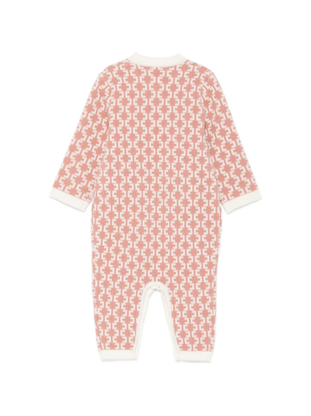 Elisabetta Franchi La Mia Bambina Gebreide romper met monogram en knopen Roze