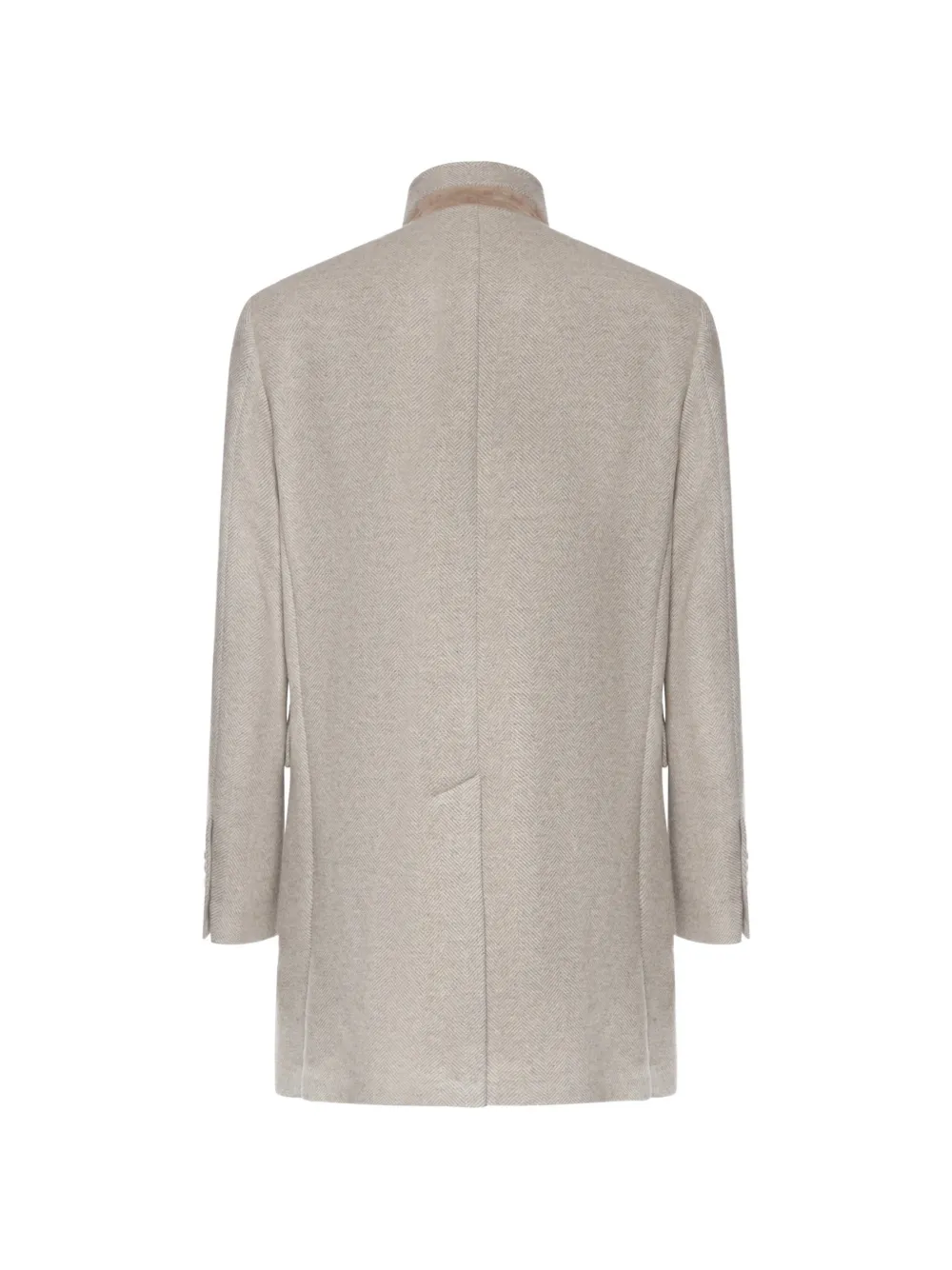 Fay Jas met haaksluiting en visgraat-patroon Beige