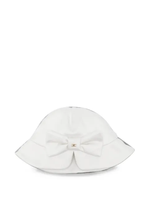 Elisabetta Franchi La Mia Bambina bow-detail logo-plaque hat