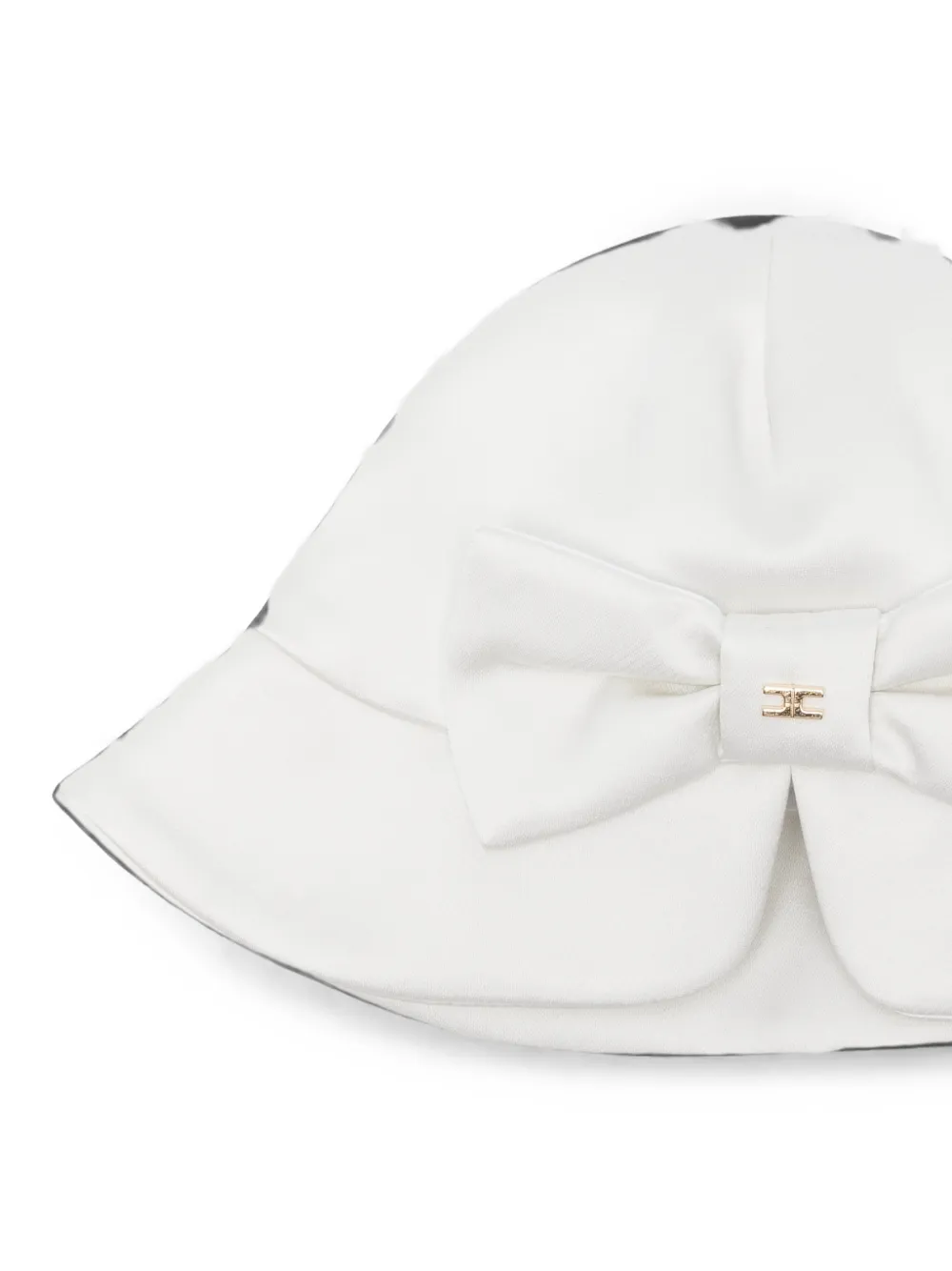 Elisabetta Franchi La Mia Bambina Hoed met strikdetail en logoplakkaat Wit