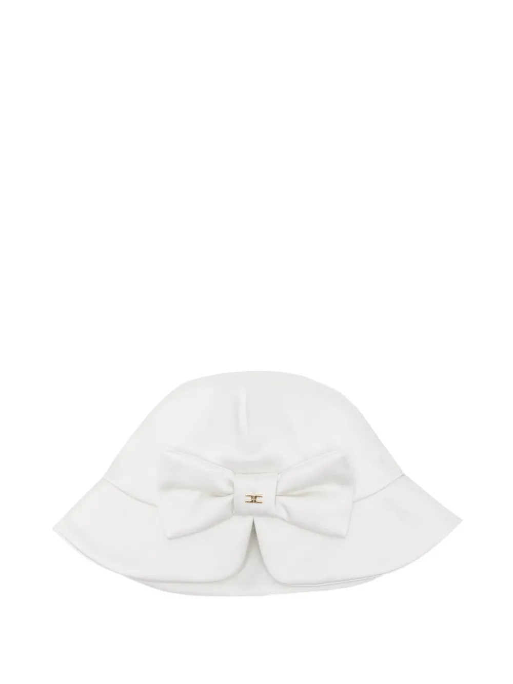 Elisabetta Franchi La Mia Bambina chapeau à plaque logo et détail de nœud - Blanc Elisabetta Franchi La Mia Bambina chapeau à plaque logo et détail de nœud - Blanc
