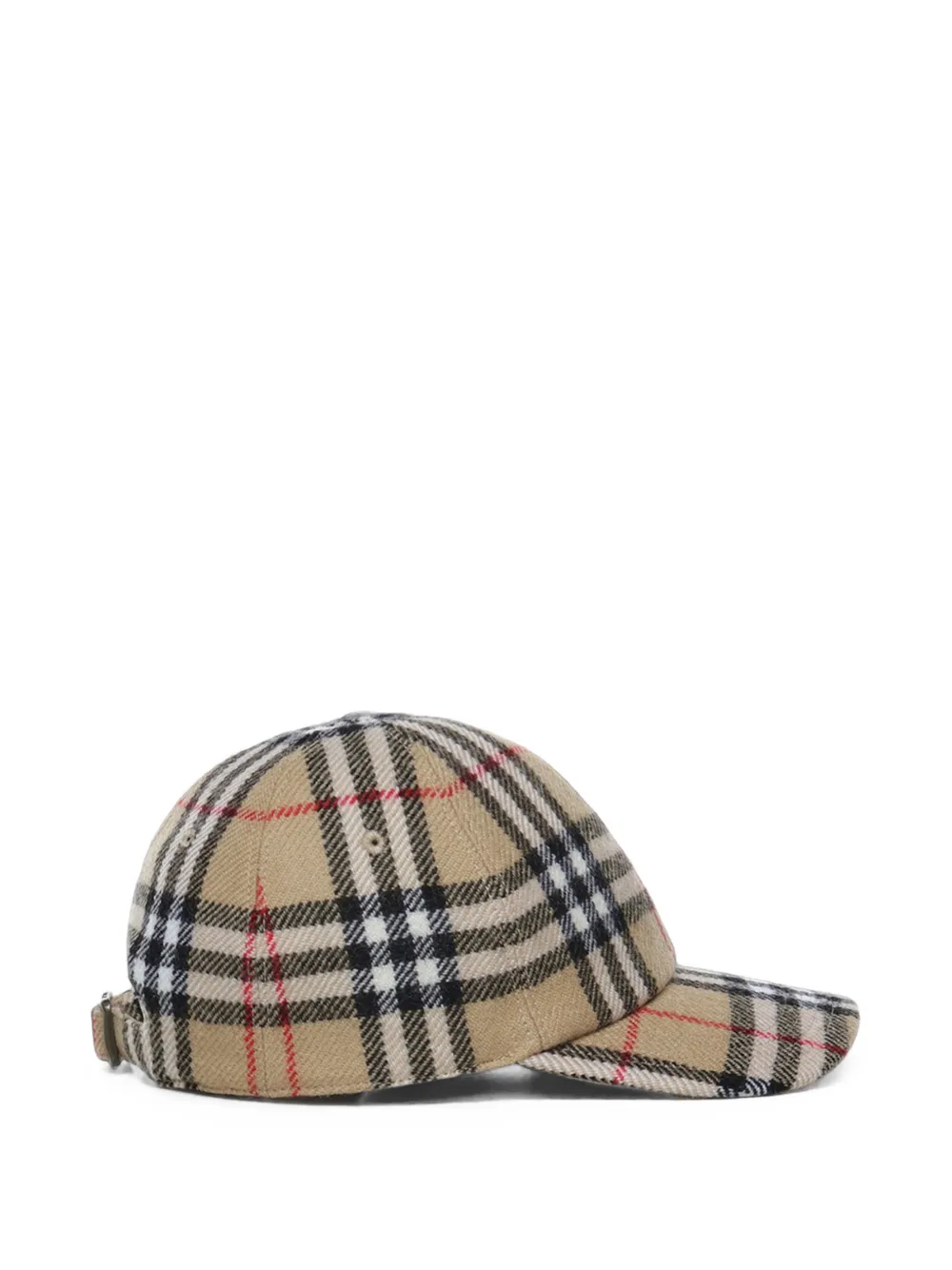 Burberry Geruite wollen honkbalpet Beige
