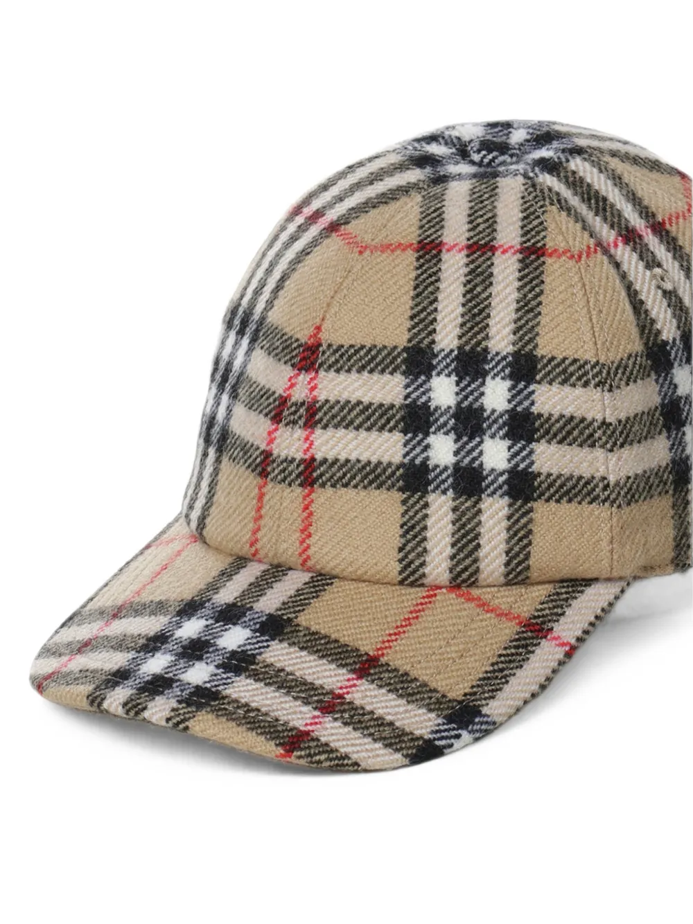 Burberry Geruite wollen honkbalpet Beige