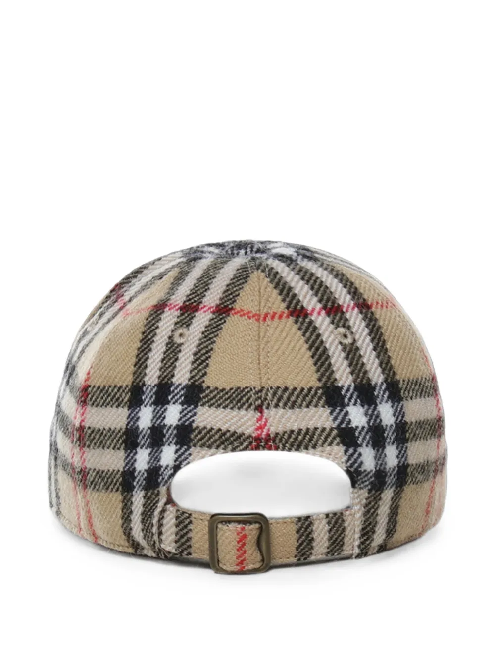 Burberry Geruite wollen honkbalpet Beige