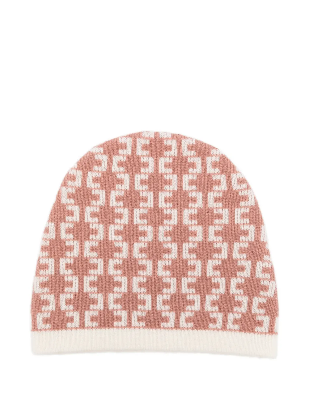 Elisabetta Franchi La Mia Bambina monogram-pattern beanie hat - Rosa