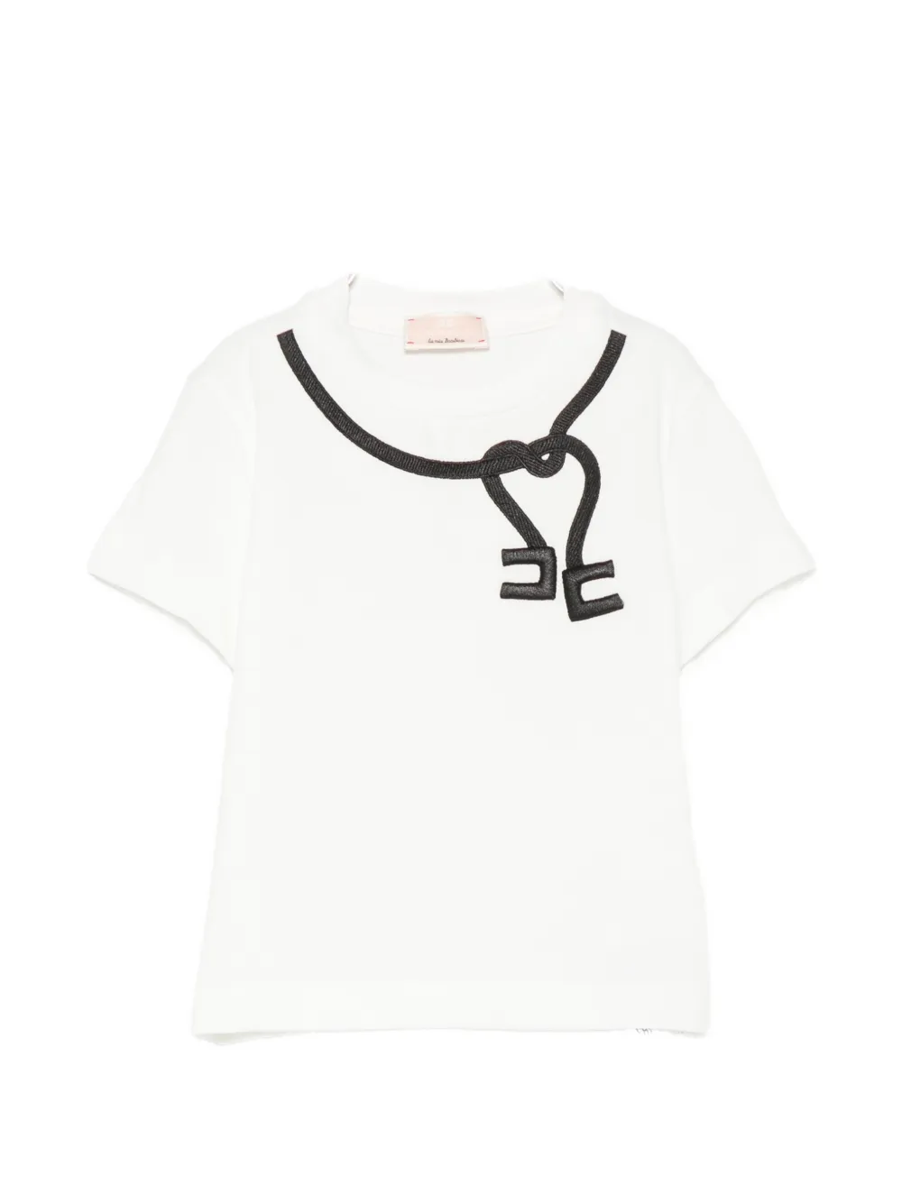 Elisabetta Franchi La Mia Bambina logo-embroidered T-shirt - Bianco