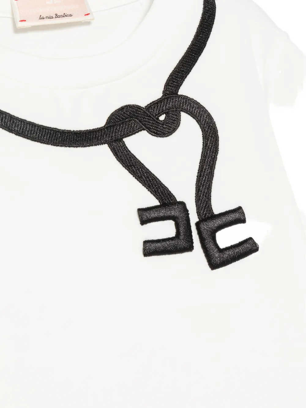 Elisabetta Franchi La Mia Bambina T-shirt met geborduurd logo Wit