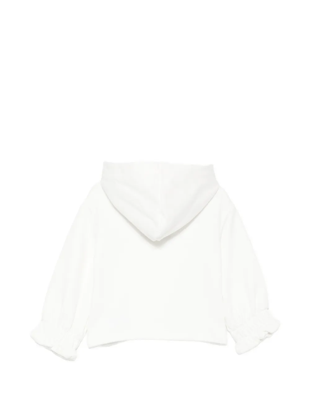 Elisabetta Franchi La Mia Bambina Hoodie met geborduurd logo en ruches Wit