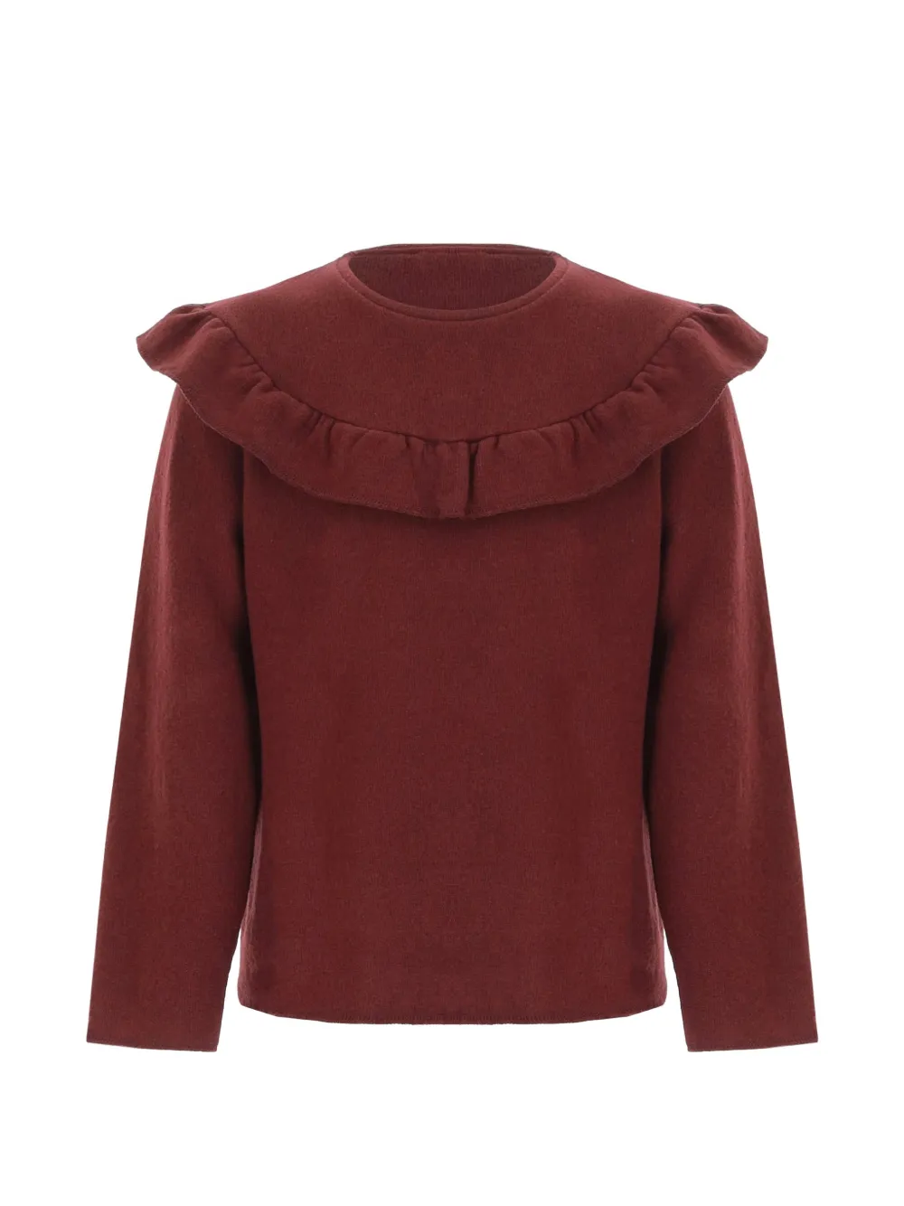 Babe And Tess ruffle-trimmed sweater - Rouge Babe And Tess ruffle-trimmed sweater - Rouge