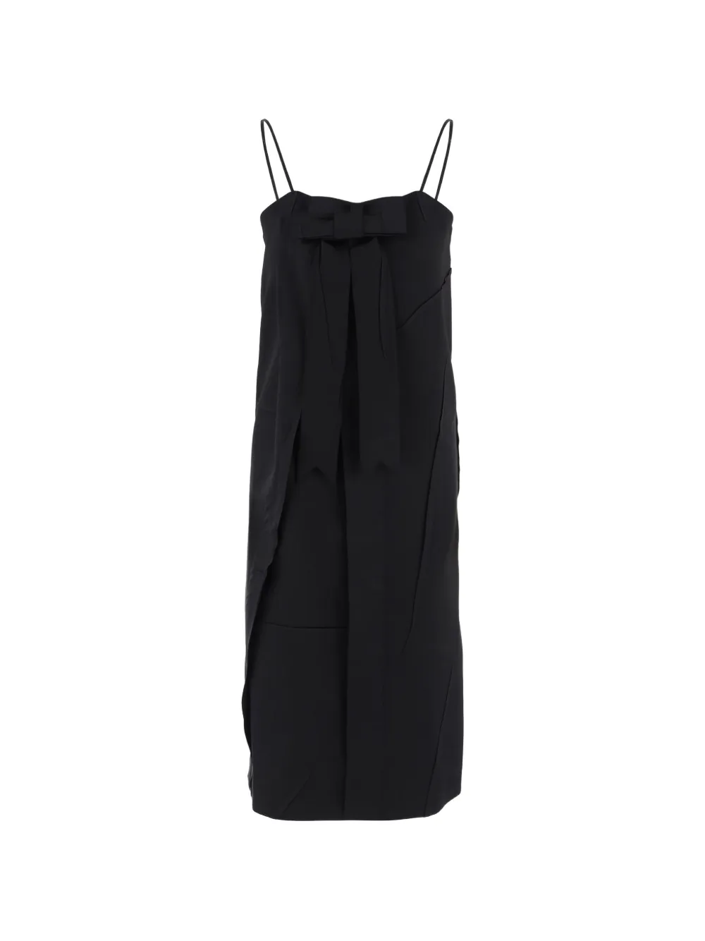 ALAINPAUL bow-detail spaghetti-strap midi dress - Schwarz