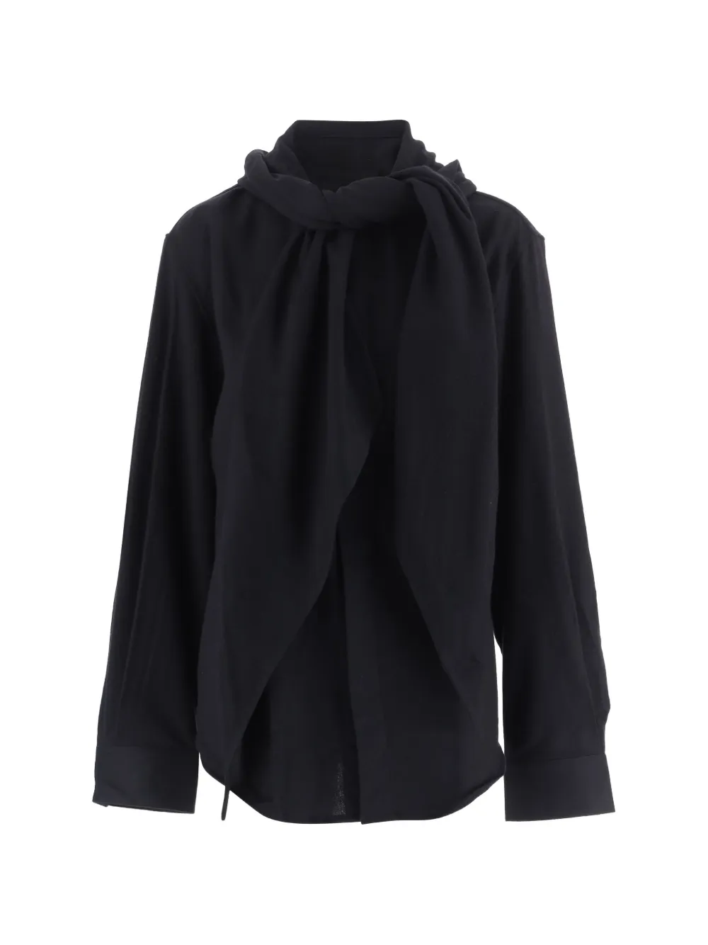 ALAINPAUL scarf-collar shirt - Nero