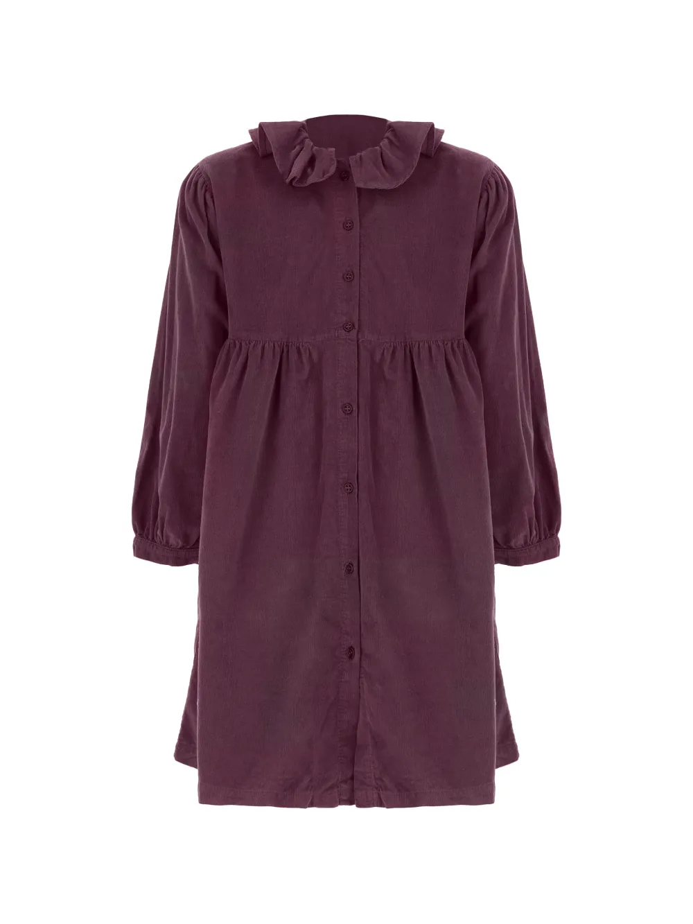 Babe And Tess ruffled-collar corduroy dress - Violet Babe And Tess ruffled-collar corduroy dress - Violet
