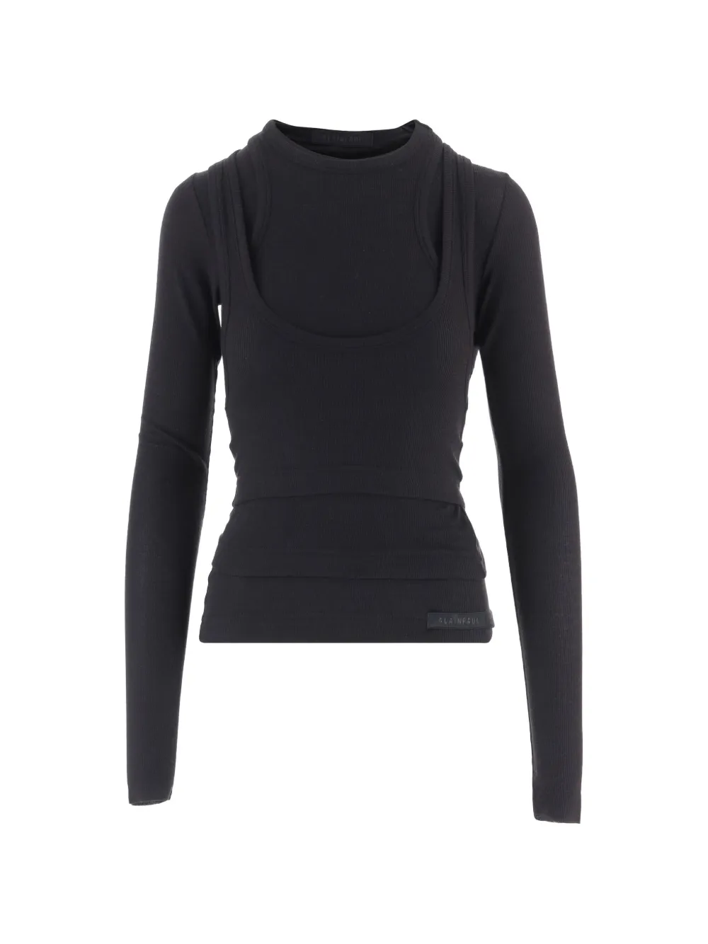 ALAINPAUL ribbed-knit layered-effect top