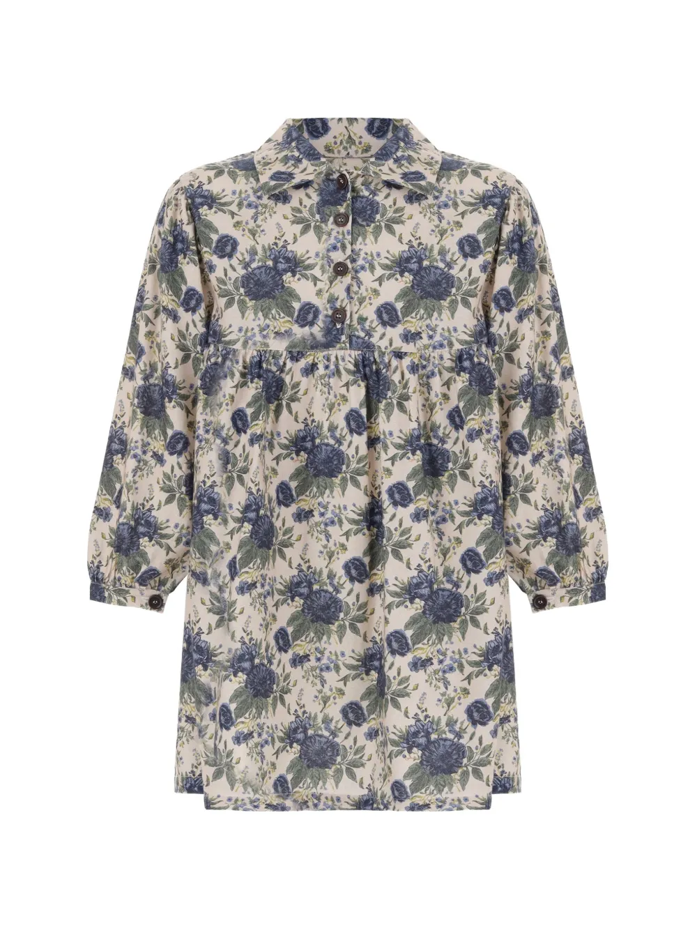 Babe And Tess floral-print gathered dress - Tons neutres Babe And Tess floral-print gathered dress - Tons neutres