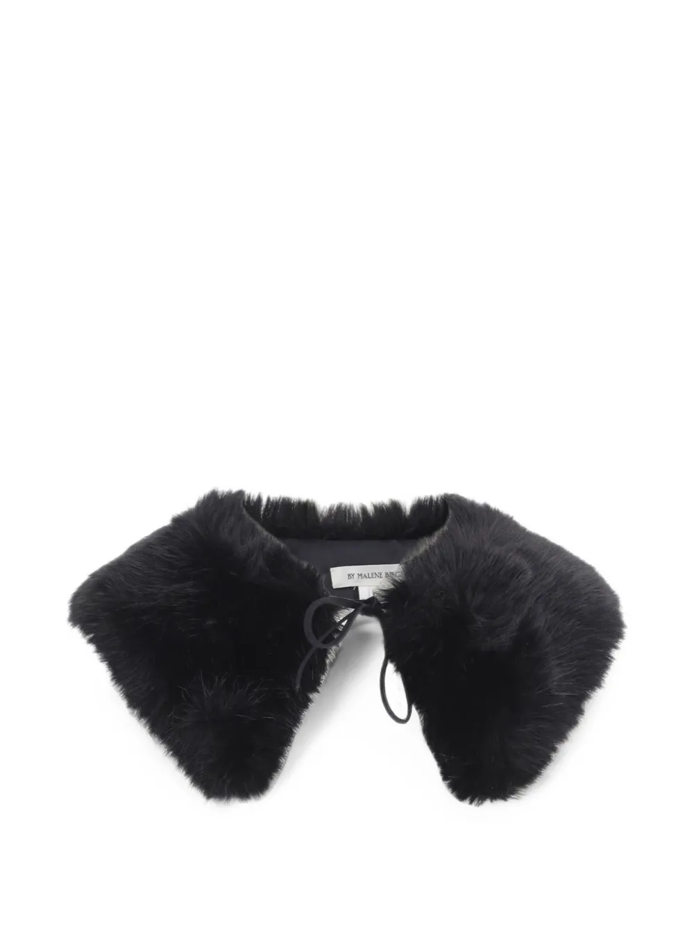 By Malene Birger Cowie faux-fur tie-fastening scarf - Nero