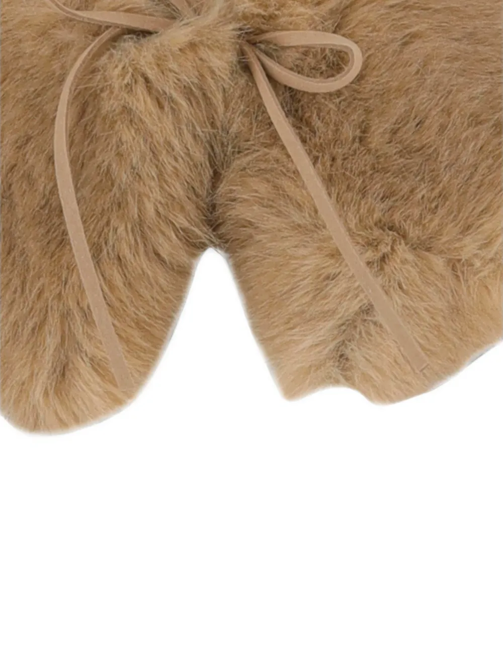 By Malene Birger Cowie faux-fur tie-fastening scarf Beige