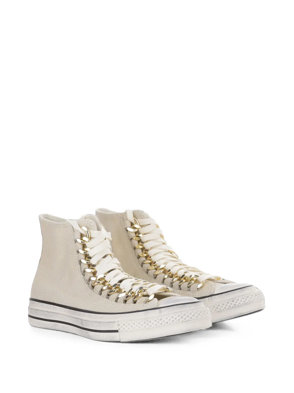 Converse Chuck 70 Industrial Glam chain-link high-top sneakers Beige