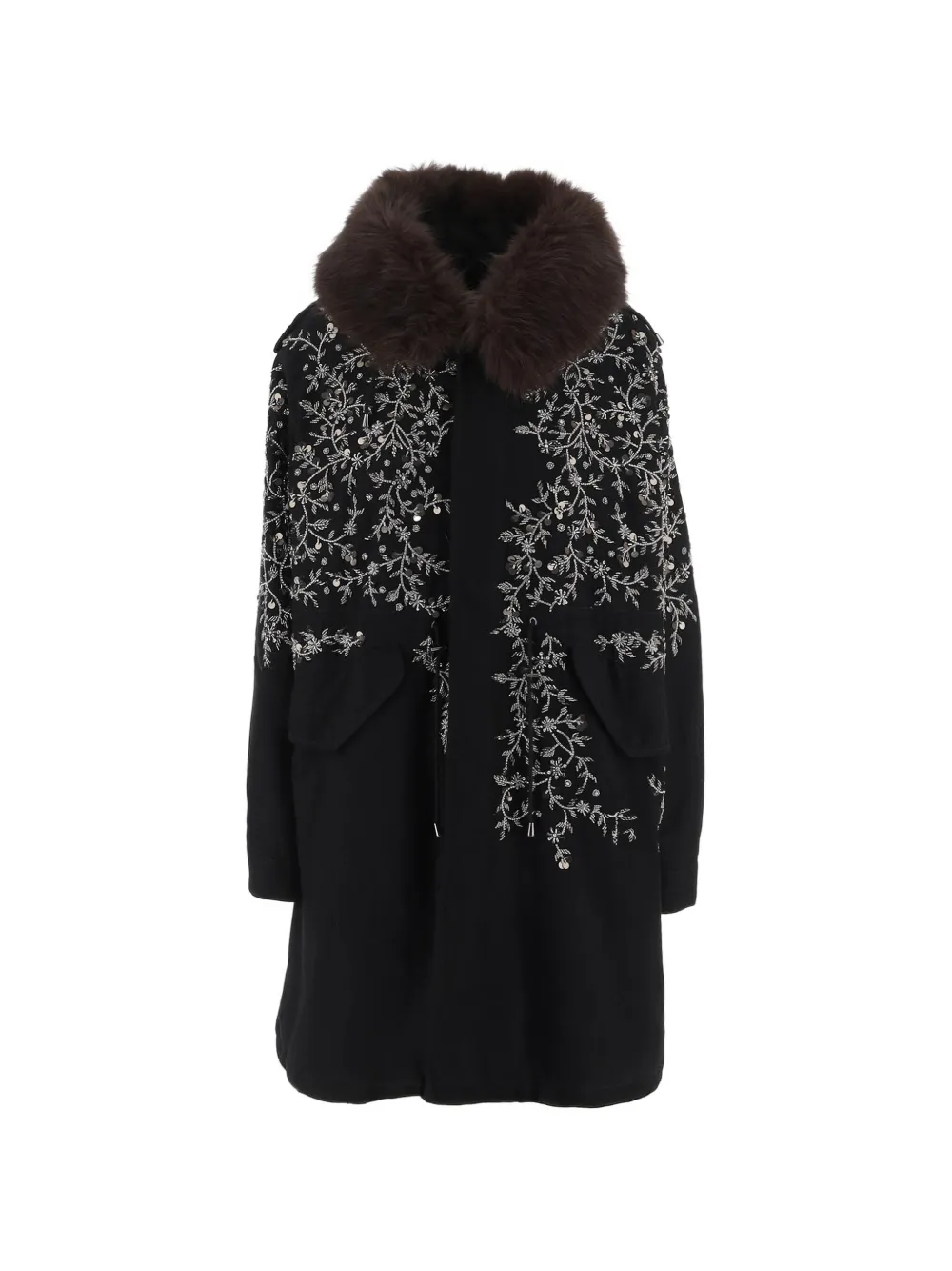 Stella McCartney beaded faux-fur collar parka