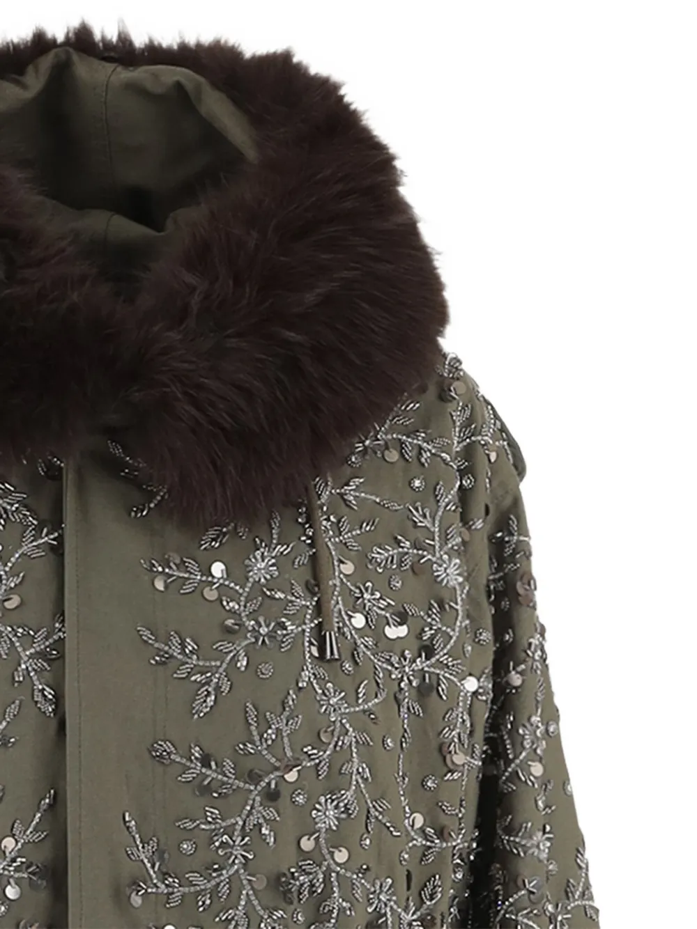 Stella McCartney sequin-embellished parka Groen