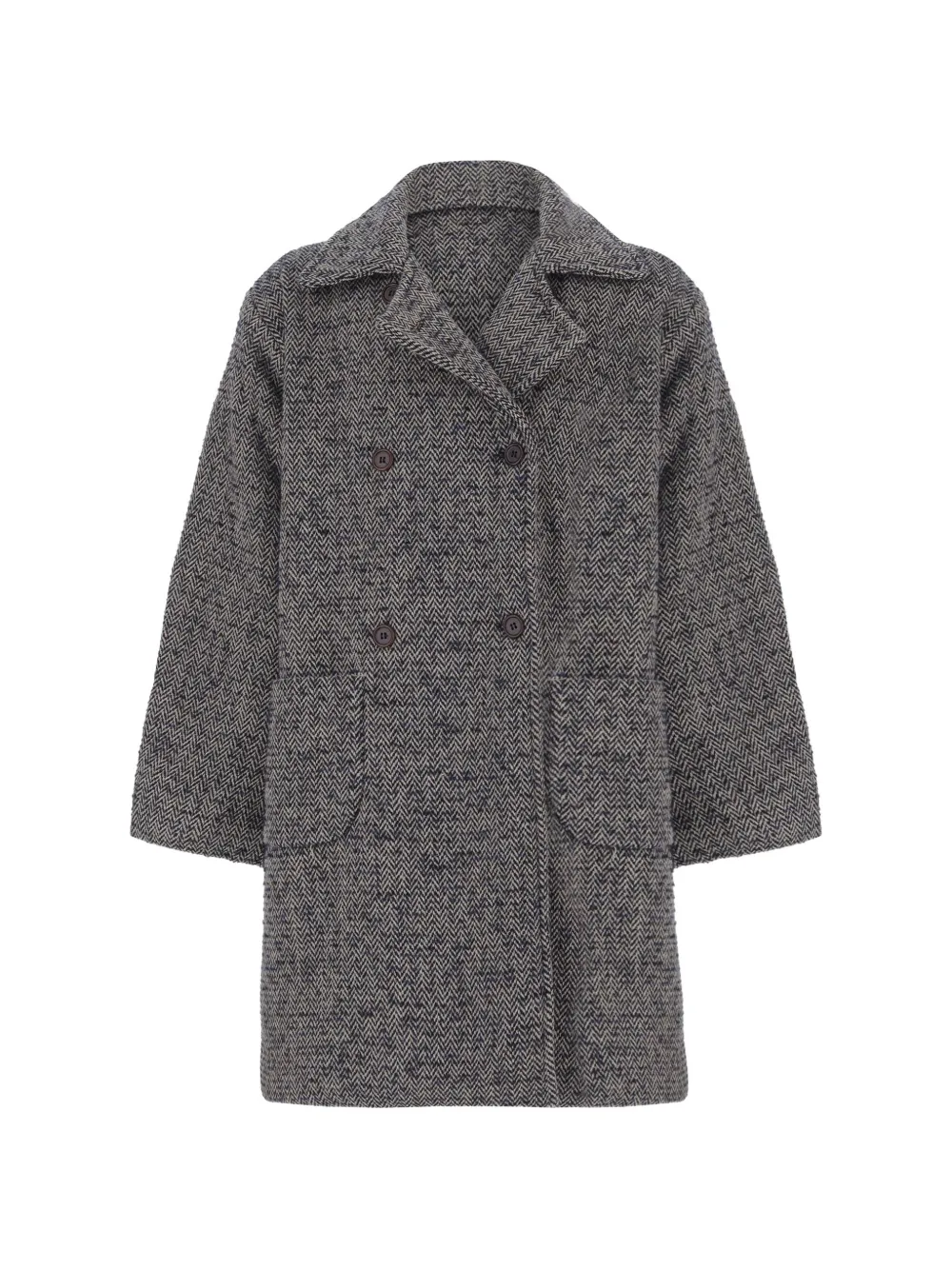 Babe And Tess herringbone double-breasted coat - Blu