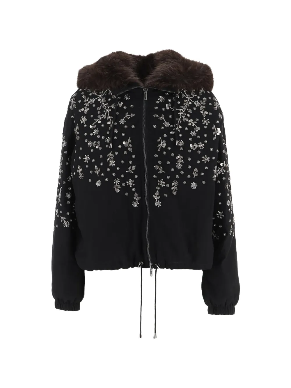 Stella McCartney embellished faux-fur-trim jacket