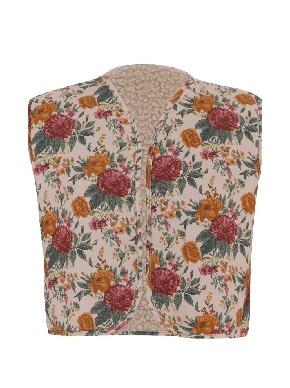 Babe And Tess Wendbare Weste mit Blumenprint - Nude