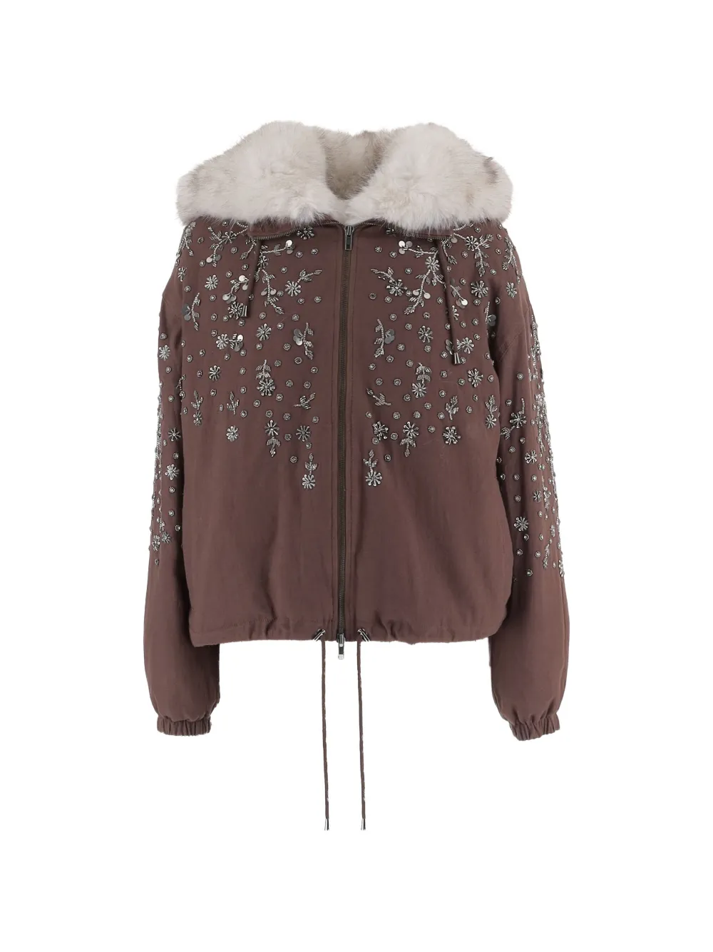 Stella McCartney embellished faux-fur-trim jacket