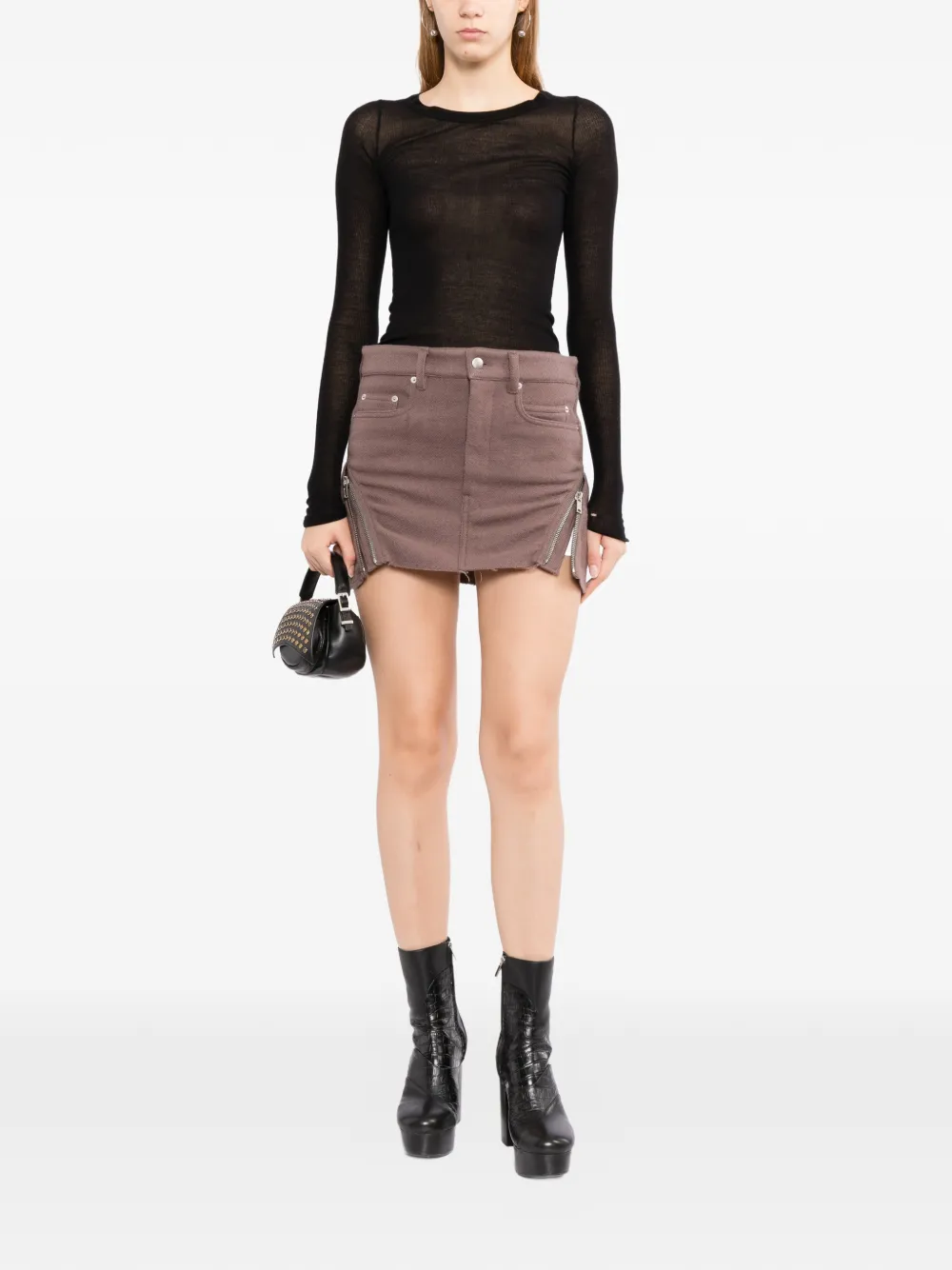 Rick Owens Bolan Banana mini-rok Bruin