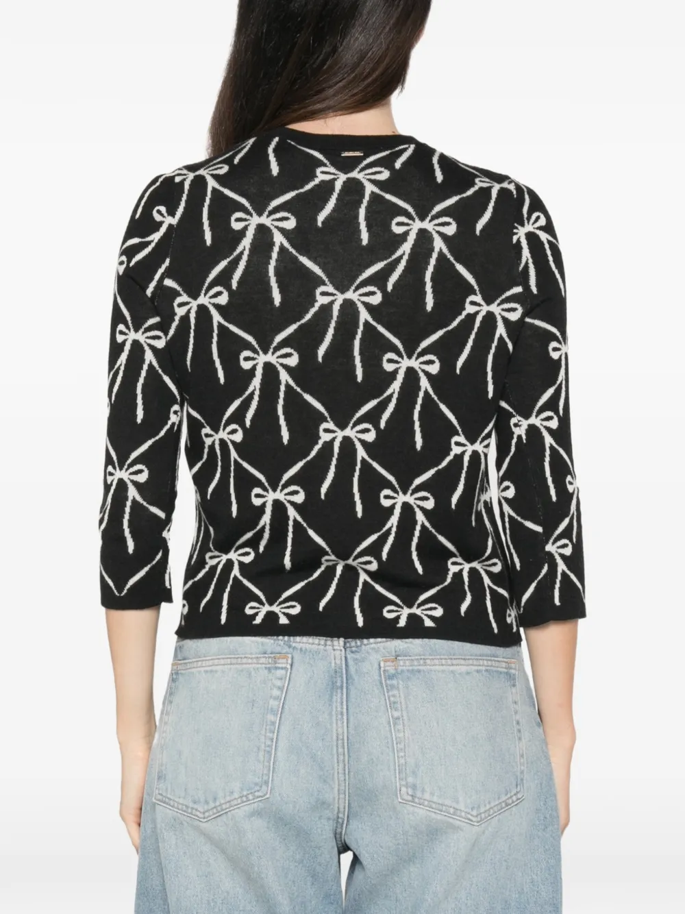 TWINSET Vest met strik-patroon Zwart