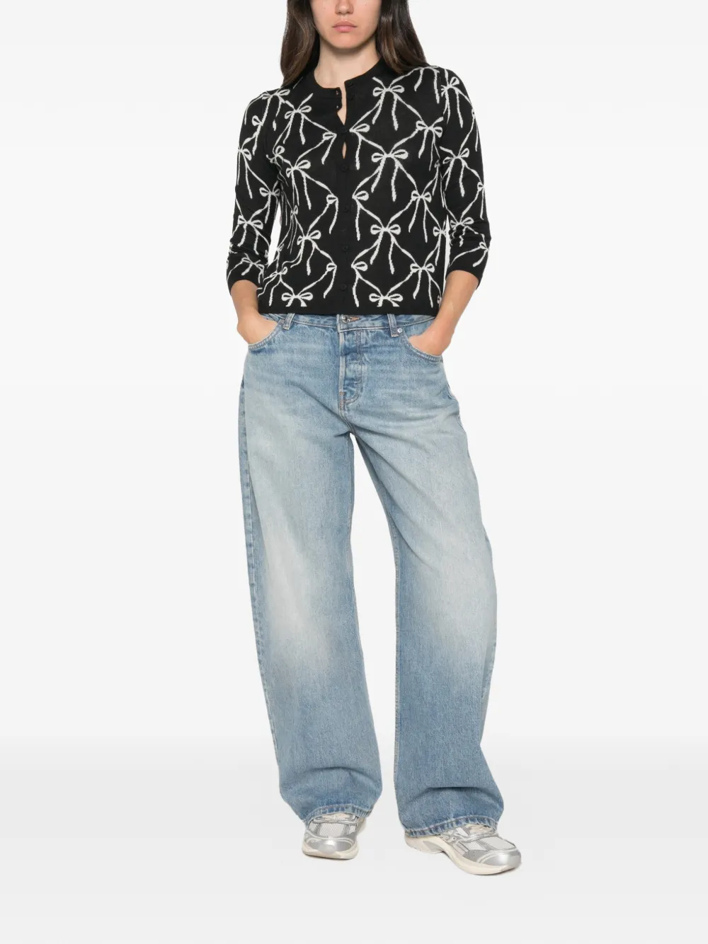 TWINSET Vest met strik-patroon Zwart