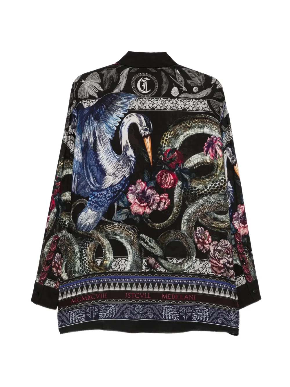 Just Cavalli animal-print long-sleeve shirt Zwart