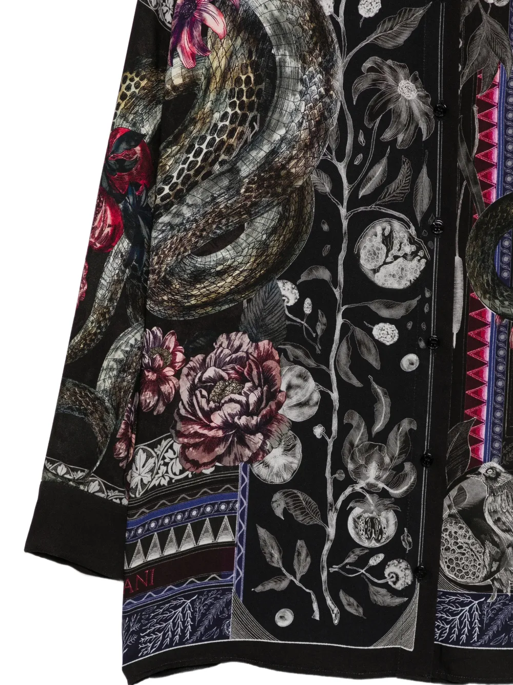 Just Cavalli animal-print long-sleeve shirt Zwart