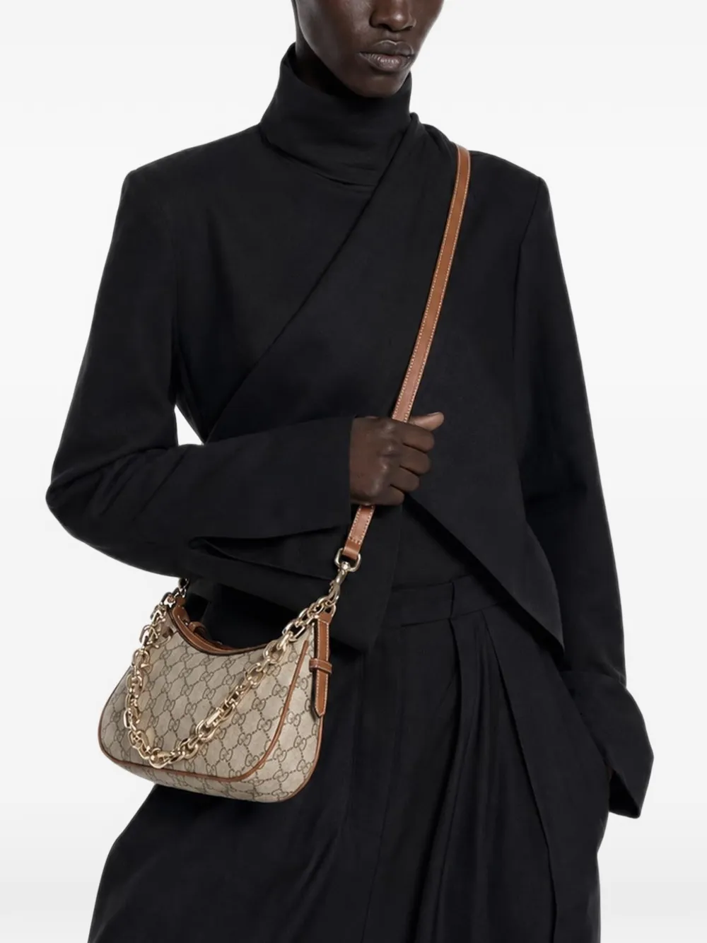 Gucci GG Emblem monogram-print shoulder bag Beige